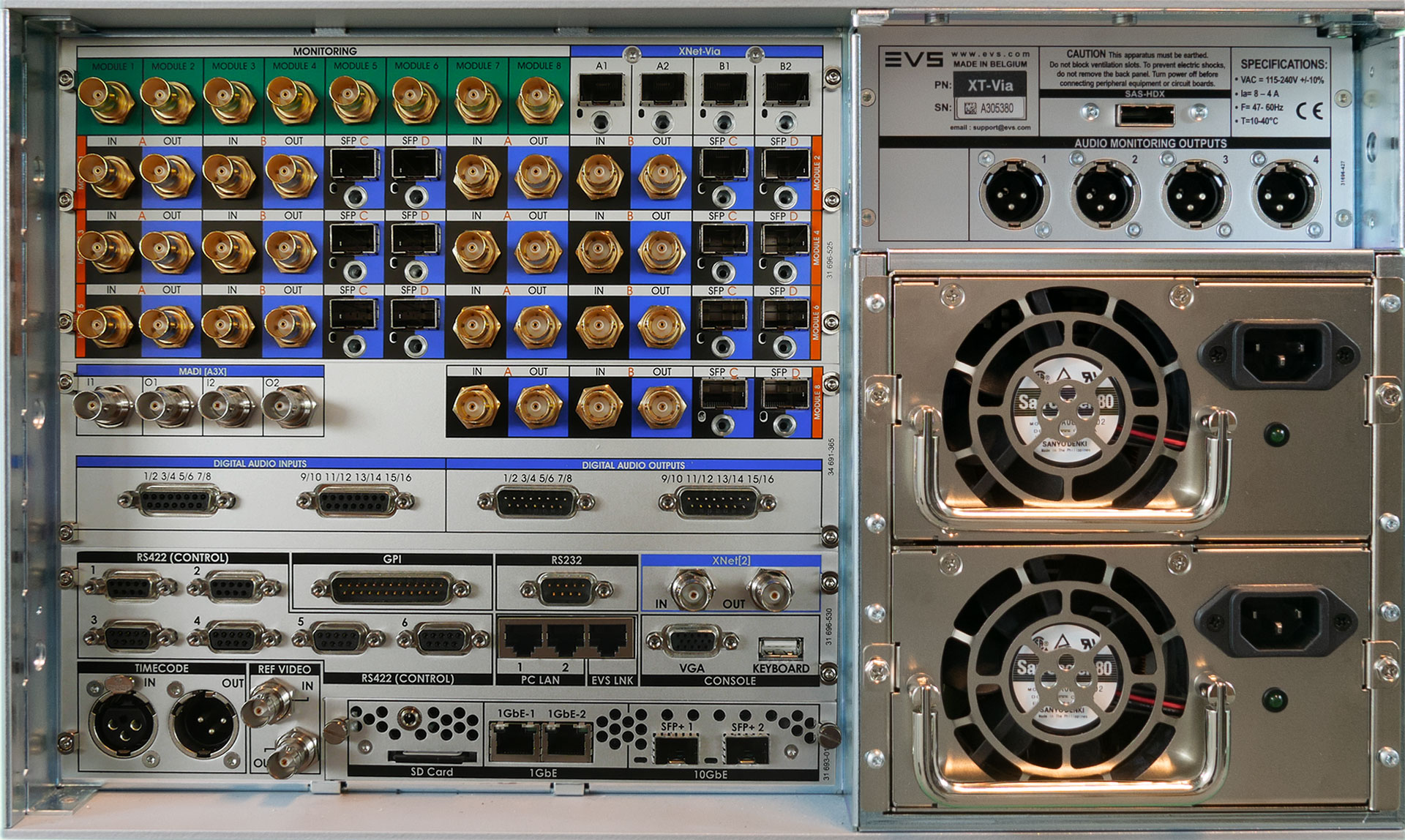 XT-VIA backpanel view - IP setup