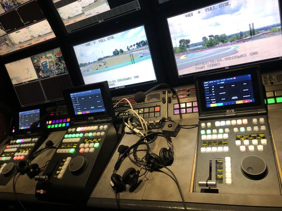 LSM-VIA inside AMP Visual TV OB truck
