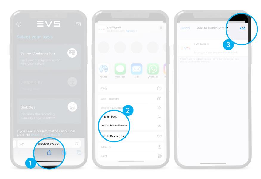 EVS Toolbox - Install steps - iOS