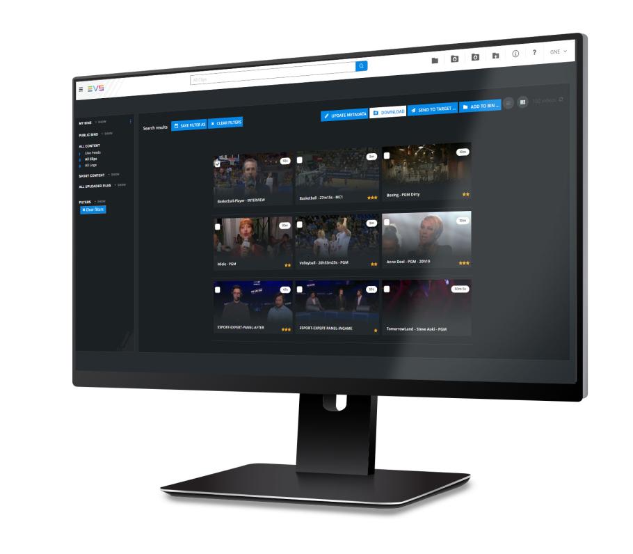 EVS MediaHub user interface