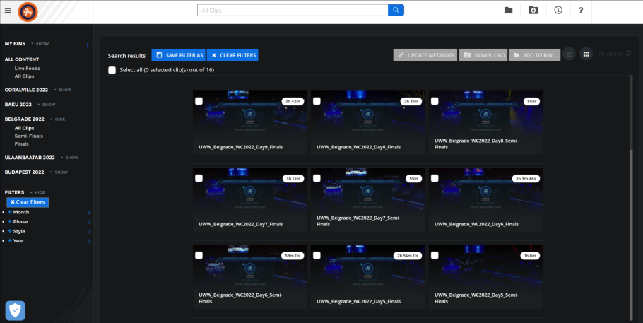 EVS MediaHub interface