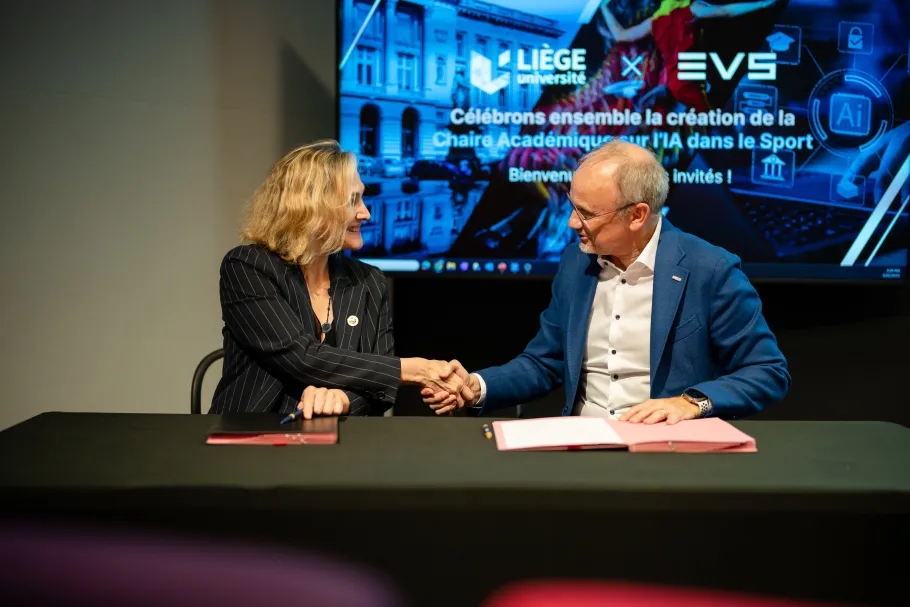 EVS and the University of Liège launch an Academic Chair dedicated to AI in Sports